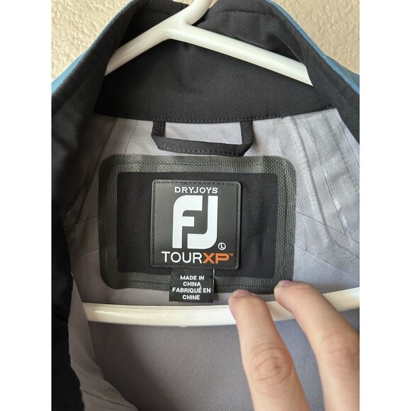Footjoy Dryjoys Tour XP Blue/Yellow Golf Rain Jacket Alta Mesa Club Men’s Size L - Picture 6 of 9